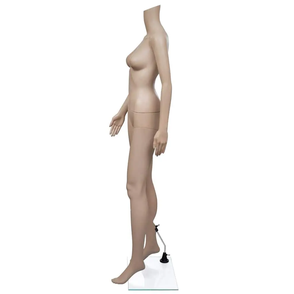 Beige Female Mannequin Without Head 360 Degree Rotating Arms PE Material Display Torso
