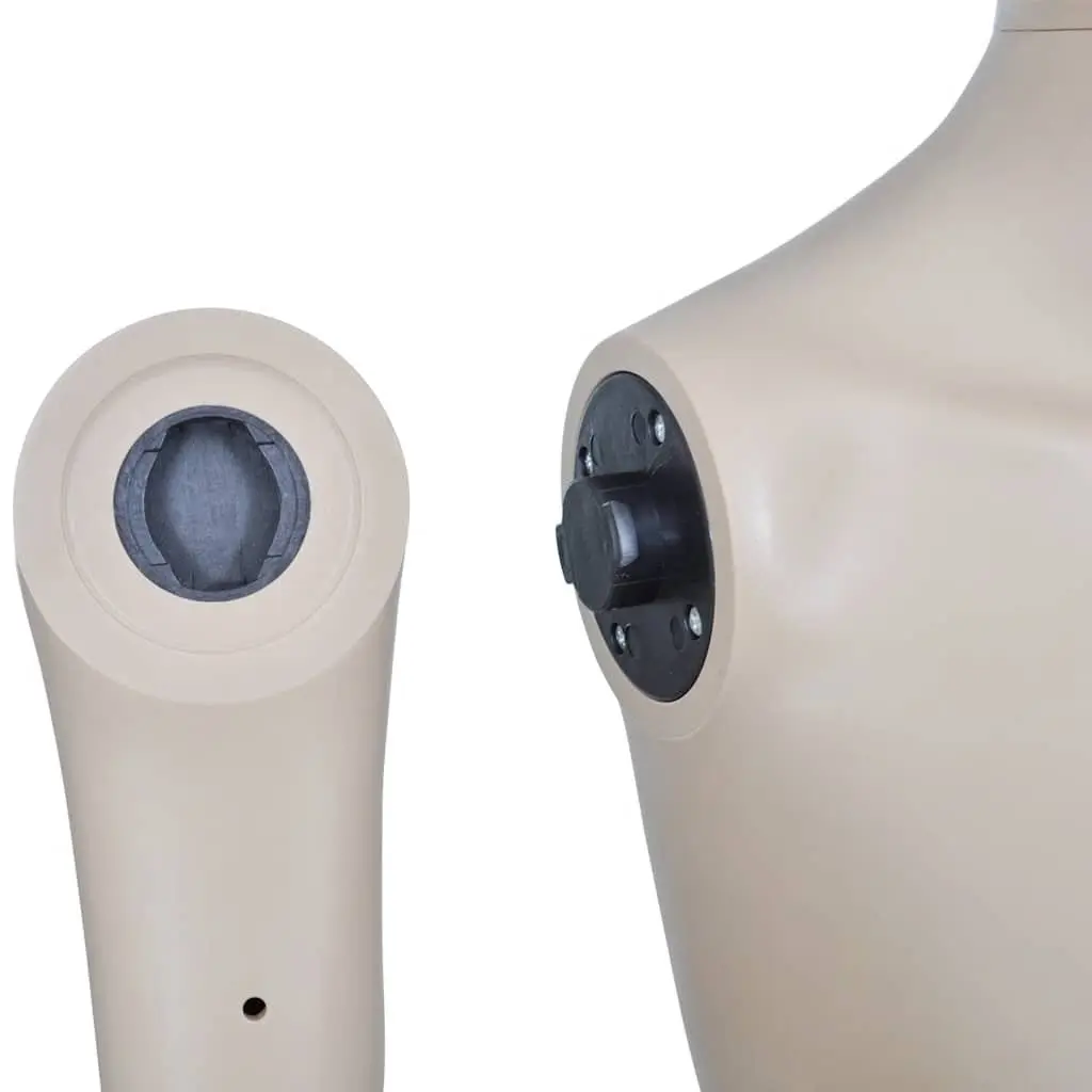 Full-Body Male Mannequin Beige 360° Rotatable Head and Arms Display Fashion Retail Clothing Dress