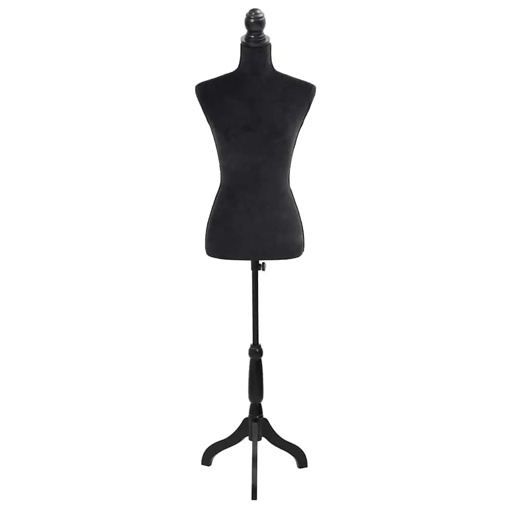Bust Display Mannequin Black Adjustable Torso Velvet Female Dressmakers Dummy