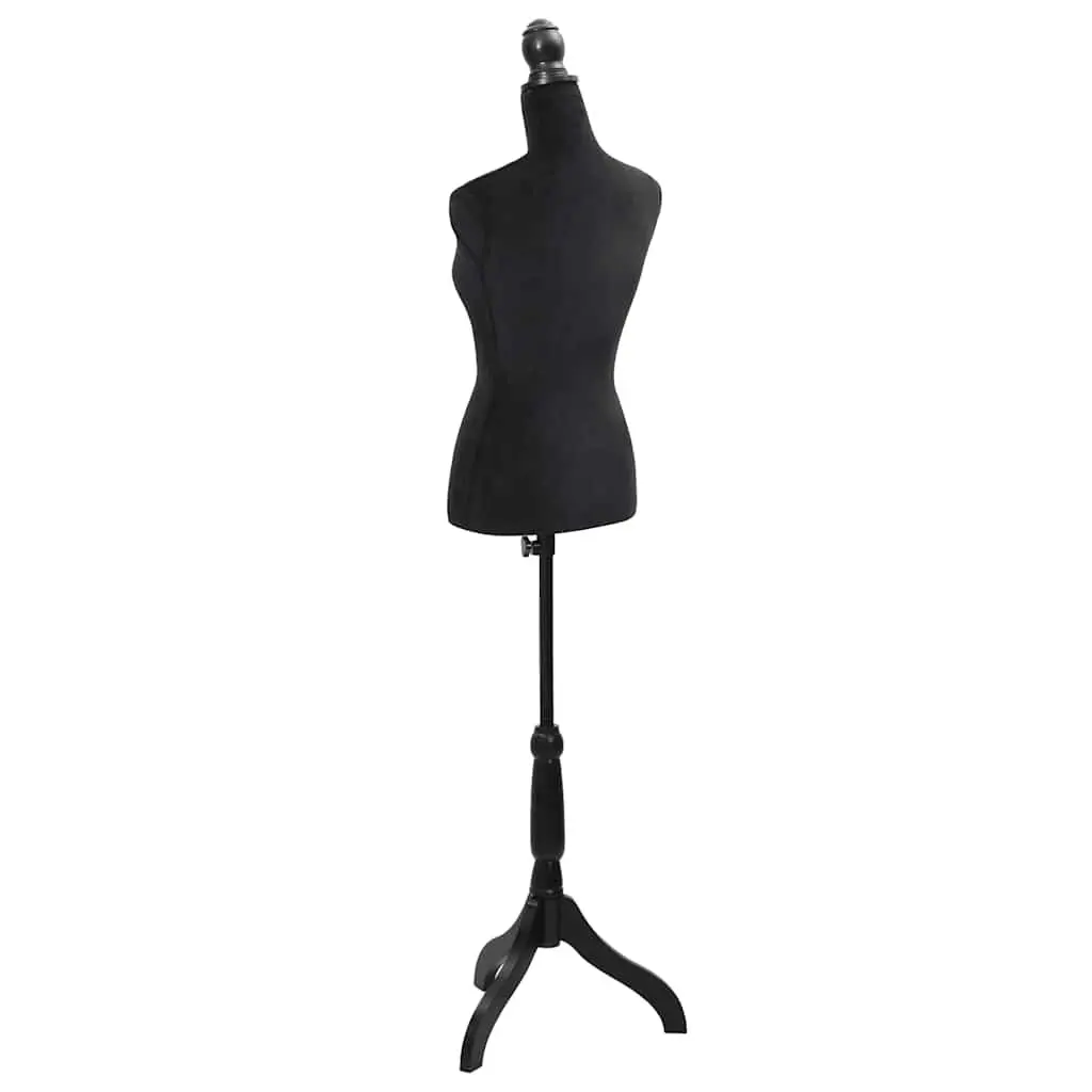 Bust Display Mannequin Black Adjustable Torso Velvet Female Dressmakers Dummy