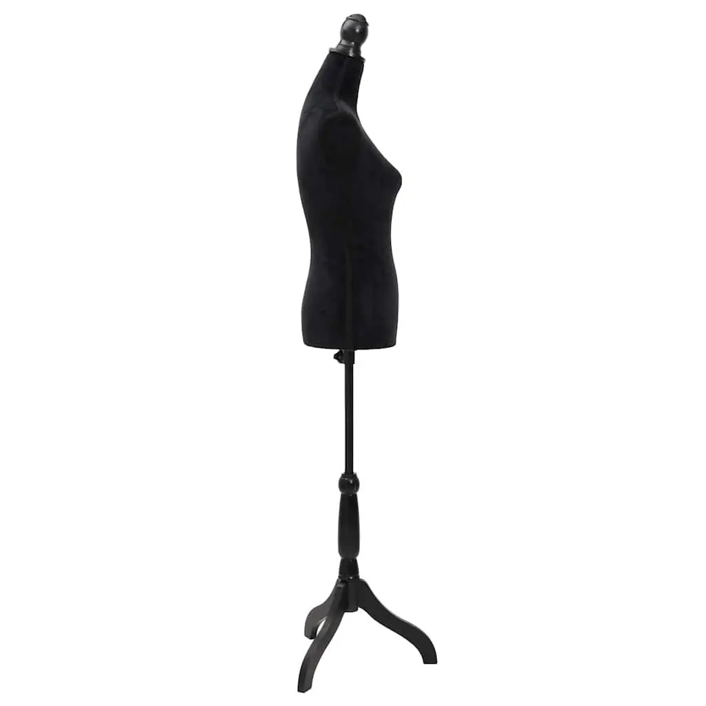 Bust Display Mannequin Black Adjustable Torso Velvet Female Dressmakers Dummy