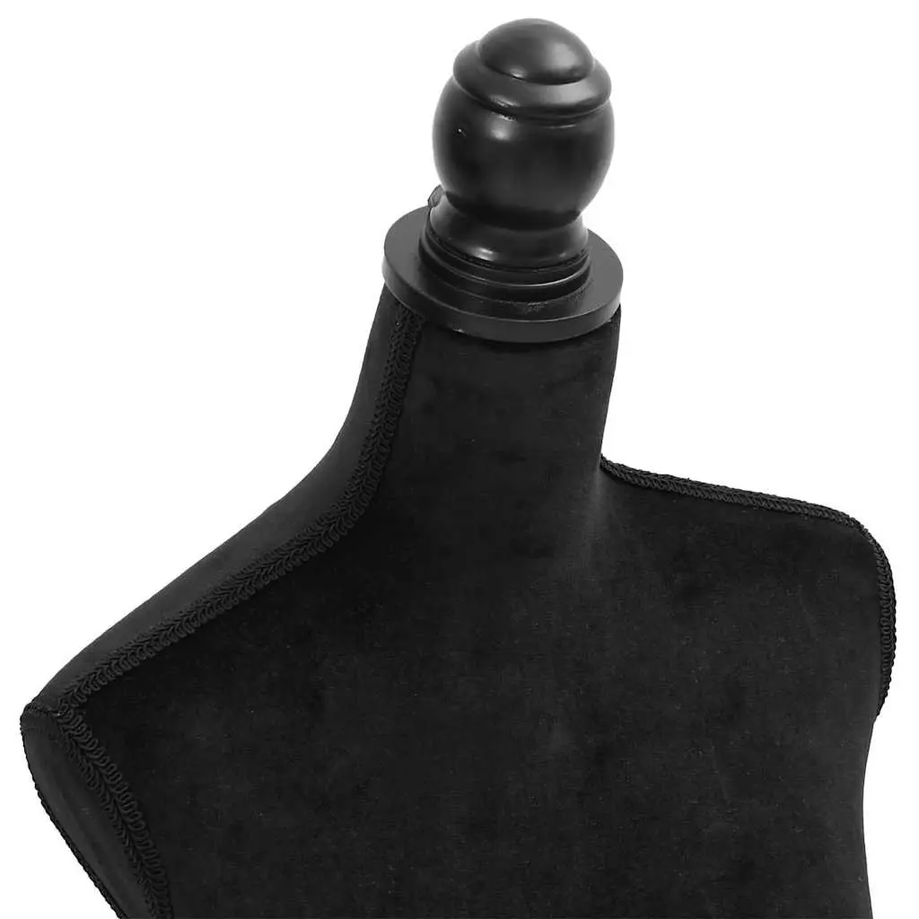 Bust Display Mannequin Black Adjustable Torso Velvet Female Dressmakers Dummy