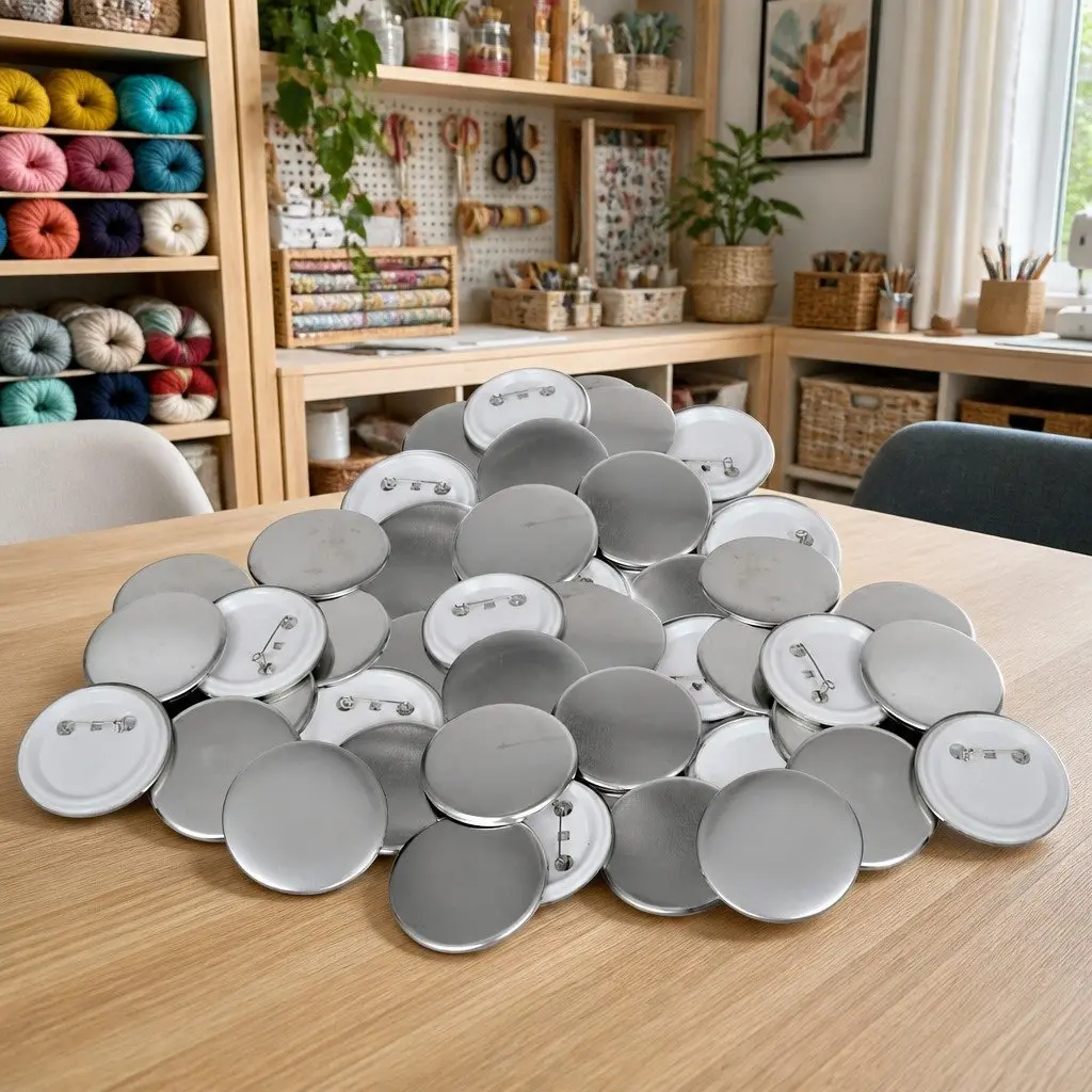 Pinback Button Parts Silver 25mm DIY Badge Making Supplies 500 Piece