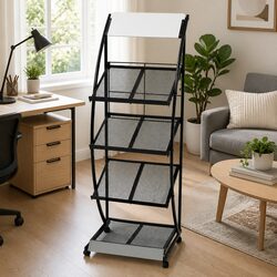 A4 Magazine Rack on Wheels