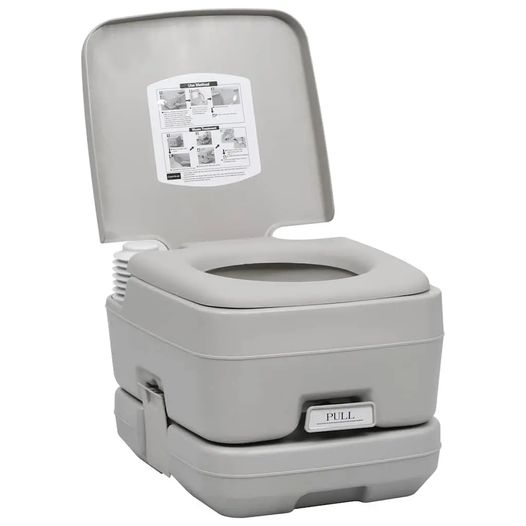 Portable Camping Toilet Grey Outdoor Caravan RV 10L Waste Water Tank Flush