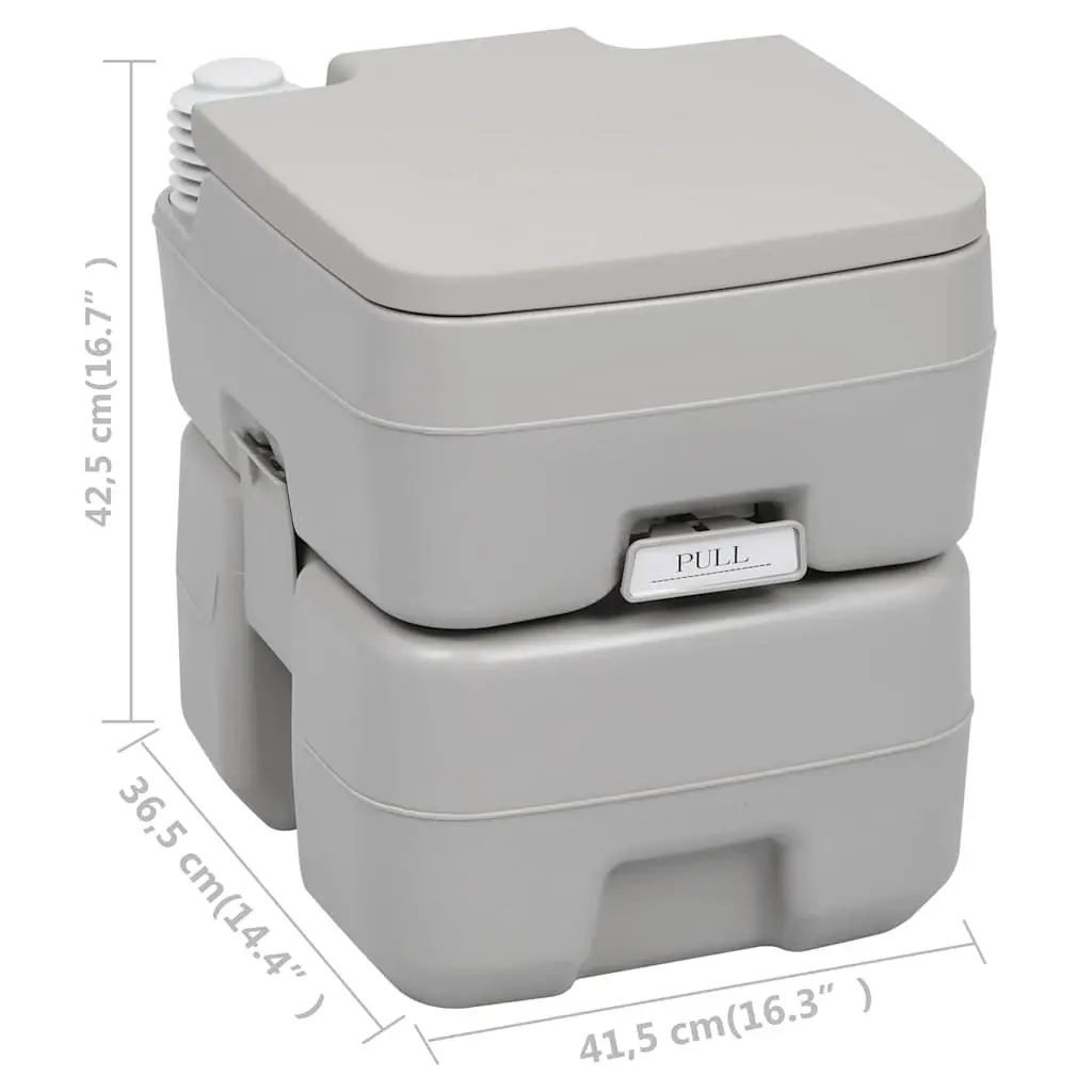 Portable Camping Toilet Grey 20L Waste 10L Fresh Water Tank Caravan Motorhome