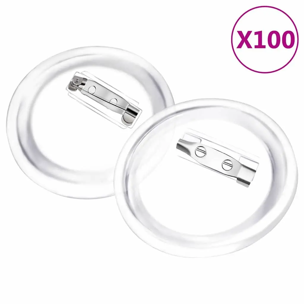 Button Badge Kit Transparent 44mm DIY Craft Clear Acrylic Snap Assembly