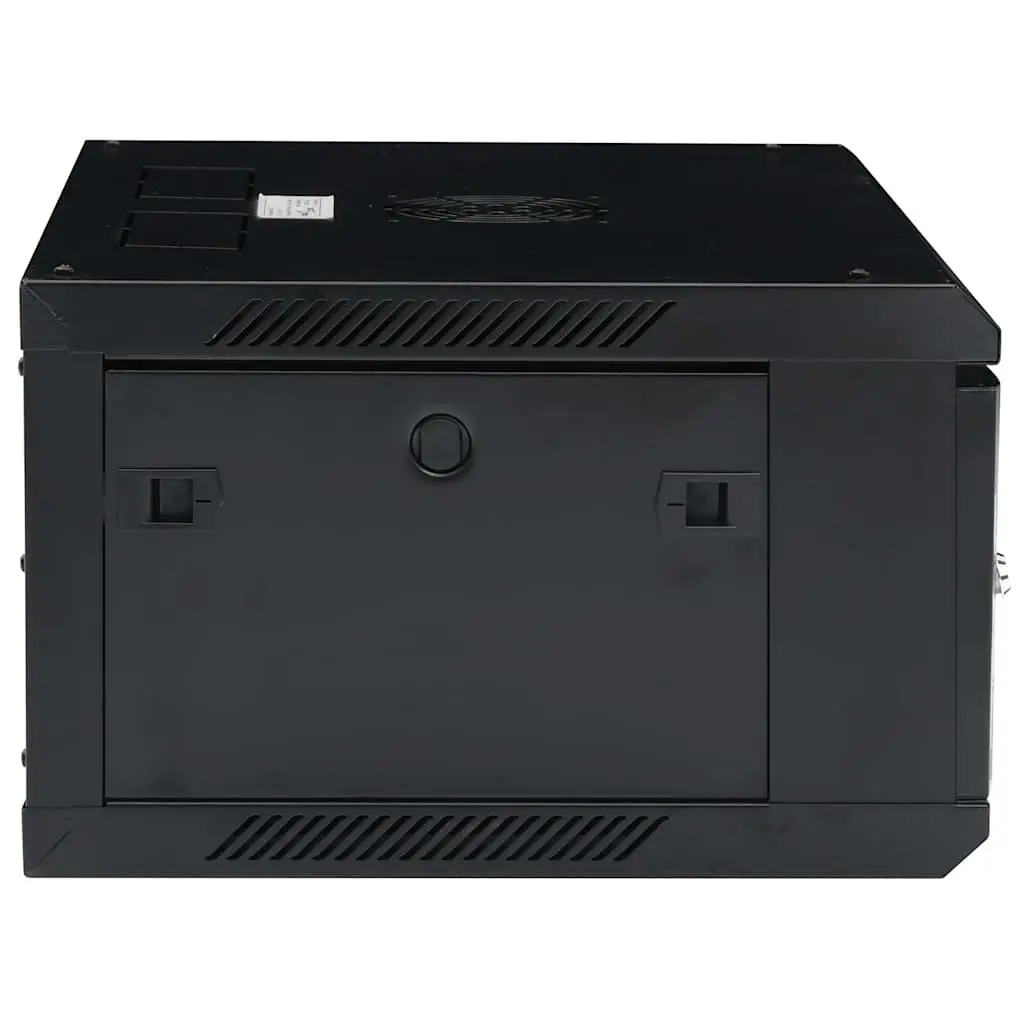 4U Network Cabinet Black 19 Inch Lockable Front Door Removable Side Panels Wall Mounted Storage
