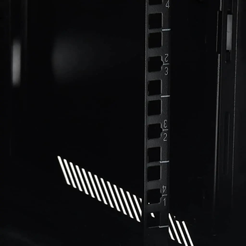 9U Wall Mounted Network Cabinet Black 600x450x510mm Lockable Front Door Removable Side Panels
