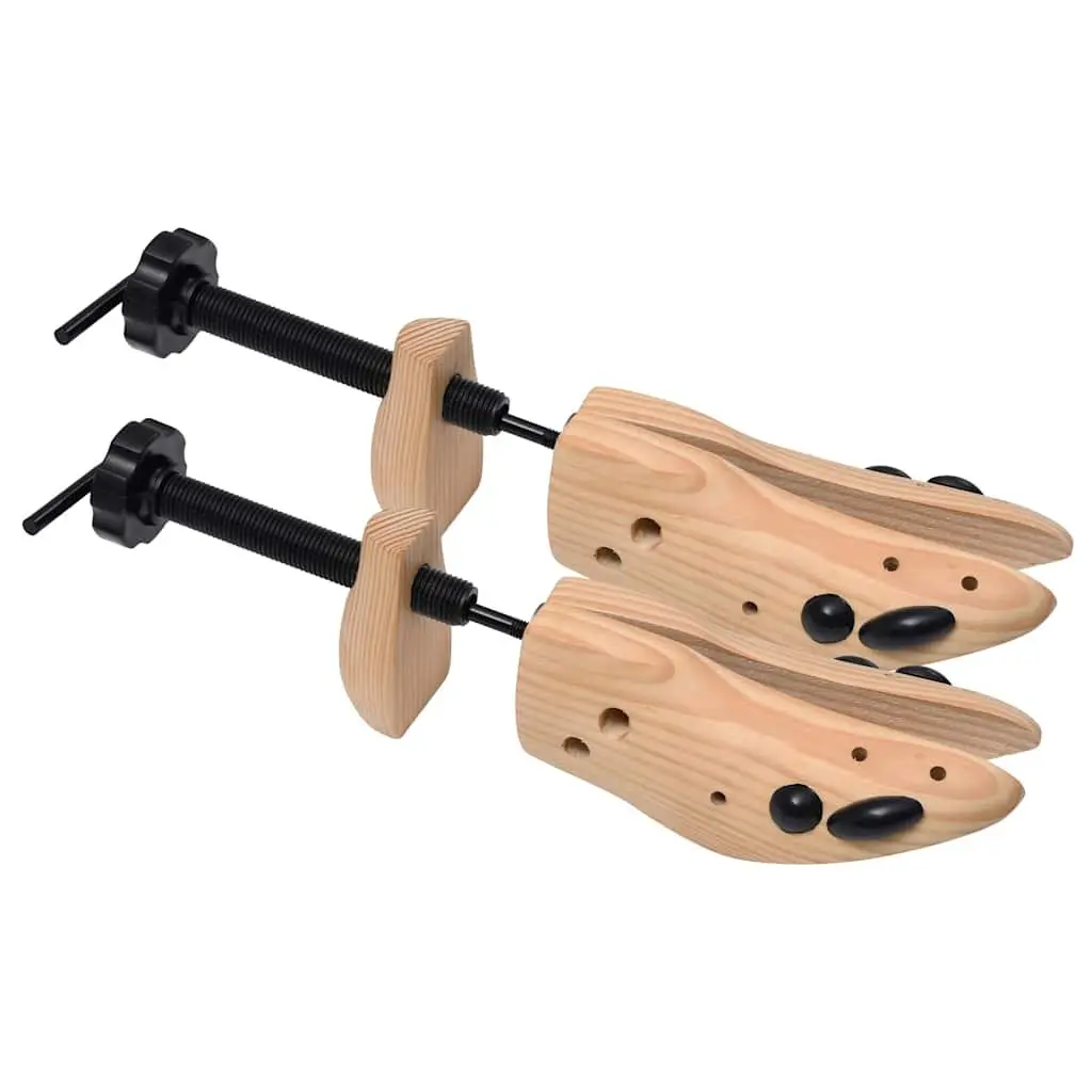 Wooden Shoe Trees Brown Size 36-40 Moisture Absorbing Adjustable Length and Width
