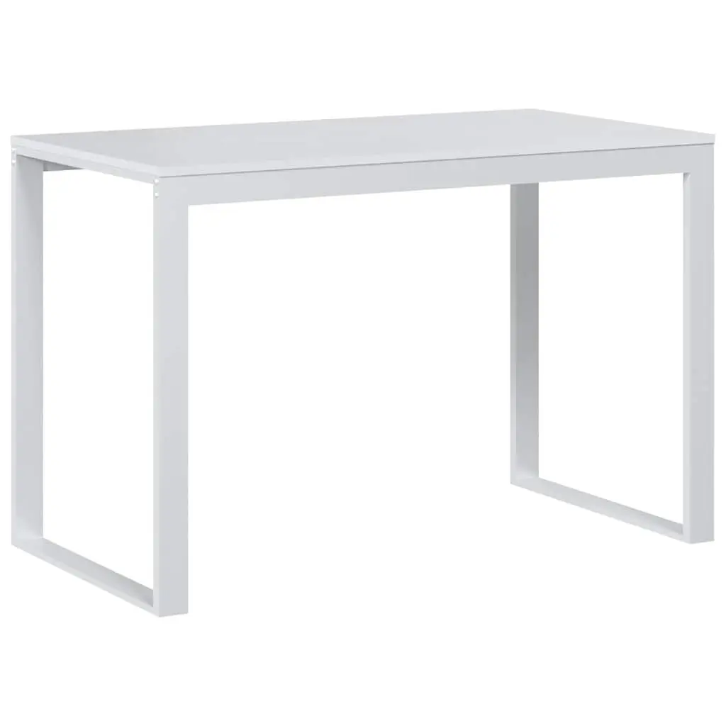 Computer Desk White 110x60x73 cm Spacious Working Surface Sturdy Metal Frame