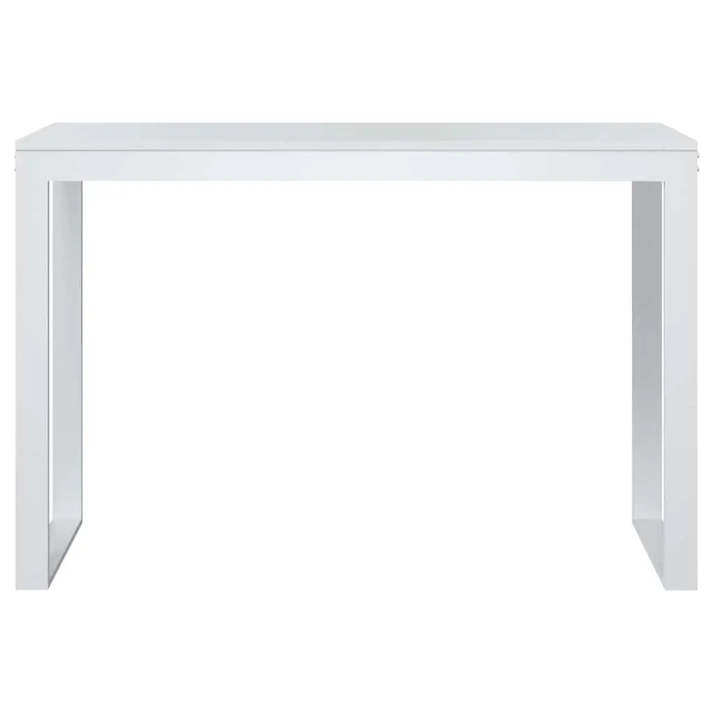Computer Desk White 110x60x73 cm Spacious Working Surface Sturdy Metal Frame