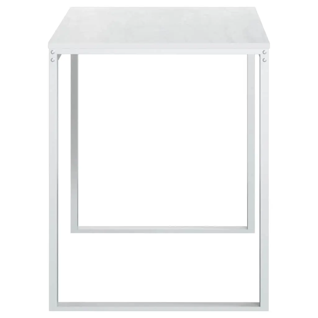 Computer Desk White 110x60x73 cm Spacious Working Surface Sturdy Metal Frame