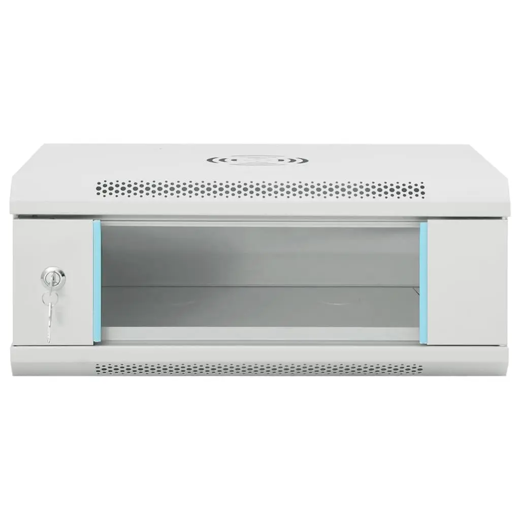 4U Network Cabinet Grey 53x40x21cm Solid Cold-Rolled Steel Wall Mounted or Tabletop Installation