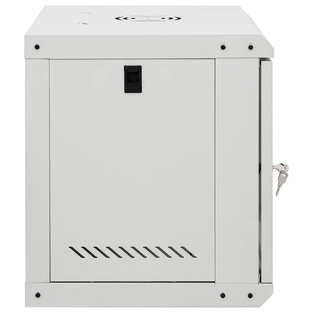 9U Wall Mounted Network Cabinet Grey 53x40x45 cm Lockable Front Door Removable Side Panels