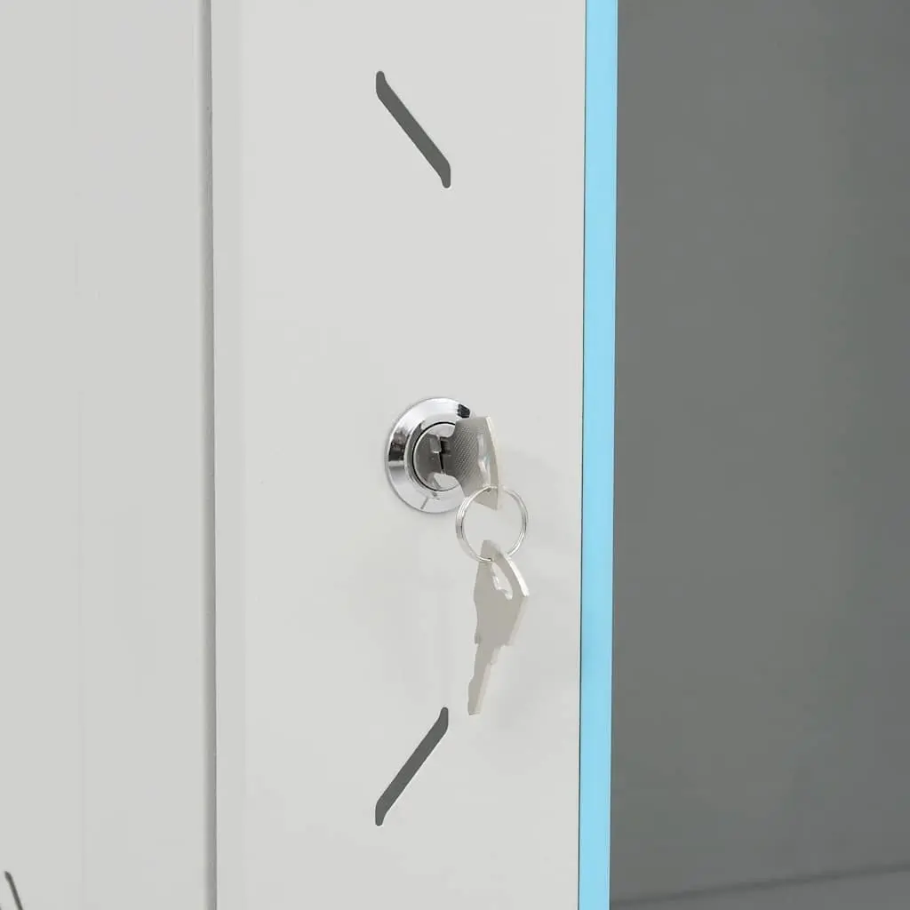 12U Wall Mounted Network Cabinet Grey 53x40x60cm Lockable Front Door Removable Side Panels