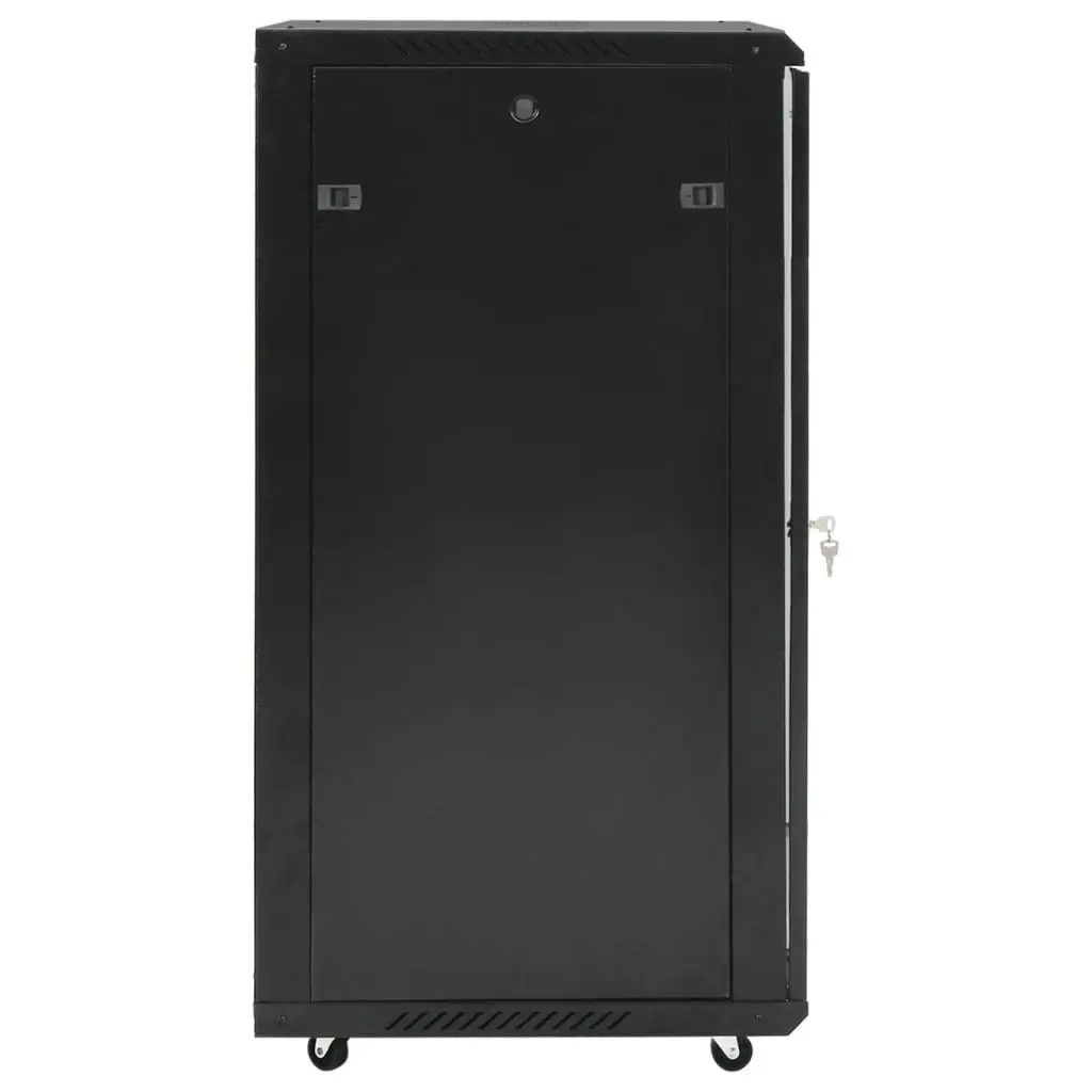 22U Network Cabinet Black 19 Inch Rack Mount Lockable Door Swivel Feet