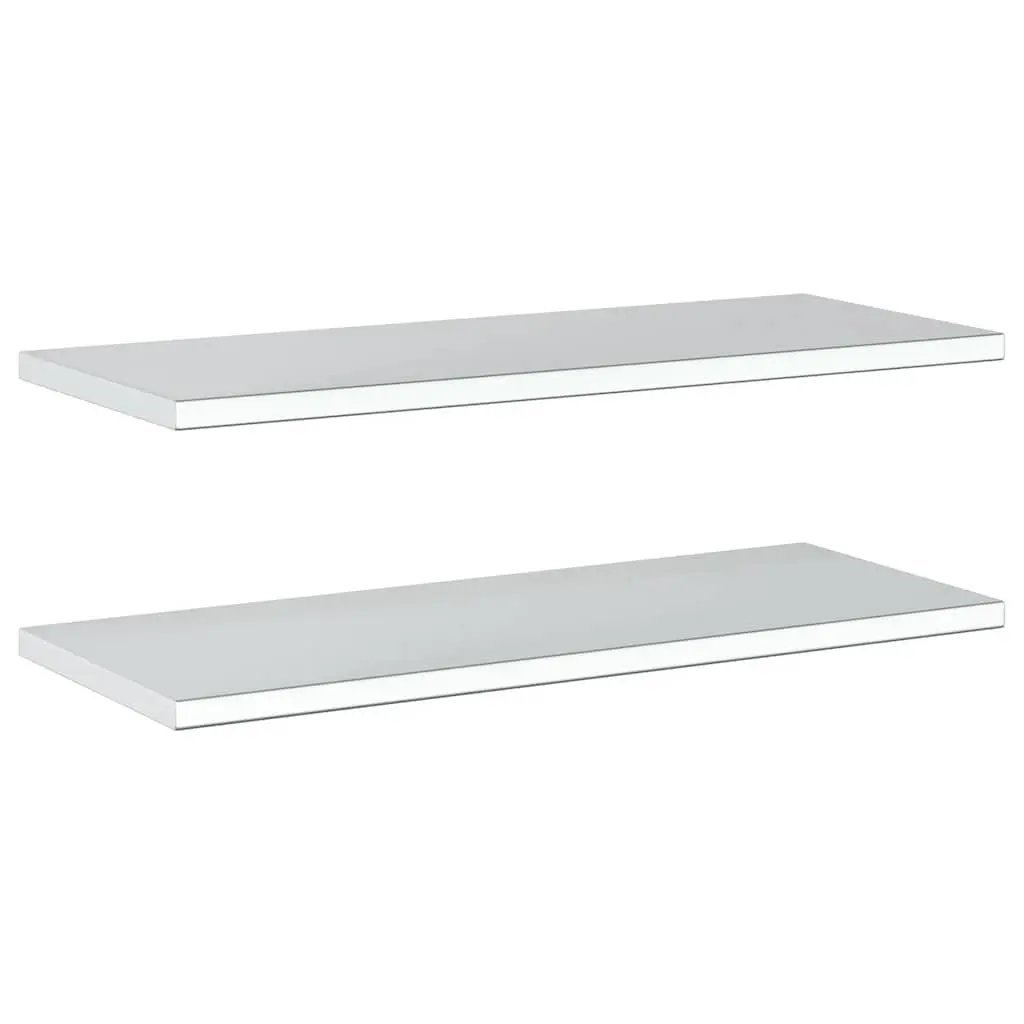 Wall Shelves Silver 100x40 cm Stainless Steel Floating Storage Display 2 Piece