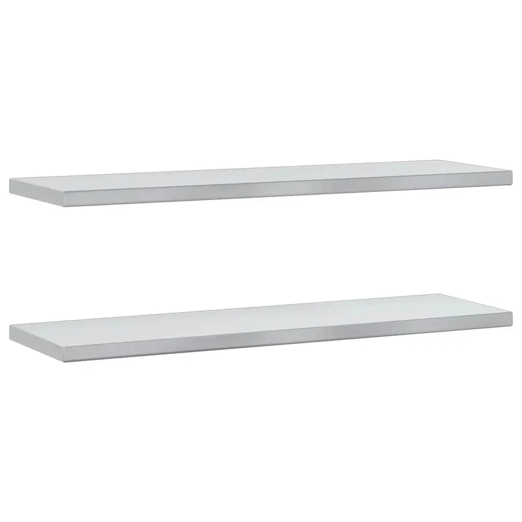 Wall Shelves Silver 100x30 cm 2 Piece Floating Storage Shelving Home Decor