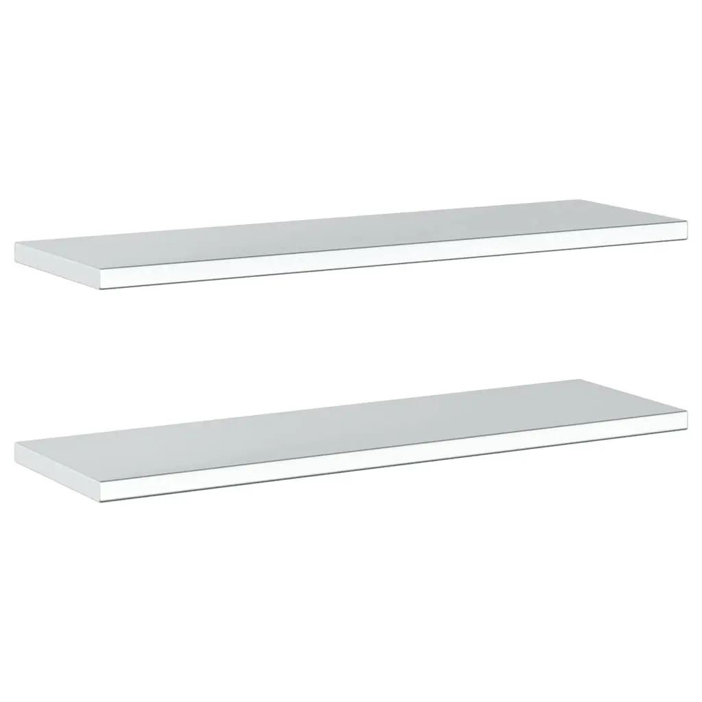 Wall Shelves Silver 100x30 cm 2 Piece Floating Storage Shelving Home Decor