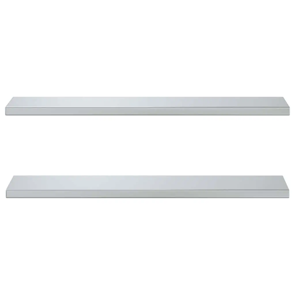 Wall Shelves Silver 100x23.5 cm Stainless Steel Floating Storage Display 2 pcs