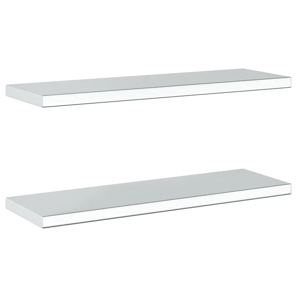 Wall Shelves Silver 75x23.5 cm Sturdy Floating Shelf Storage Display Rack