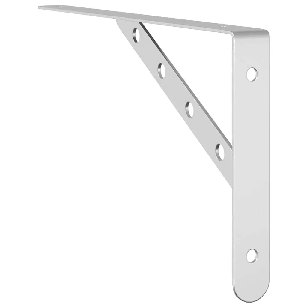 Shelf Brackets Silver Stainless Steel 4 Pieces Wall Mount DIY Storage Support