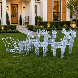 Christmas Reindeer & Sleigh Light Decoration