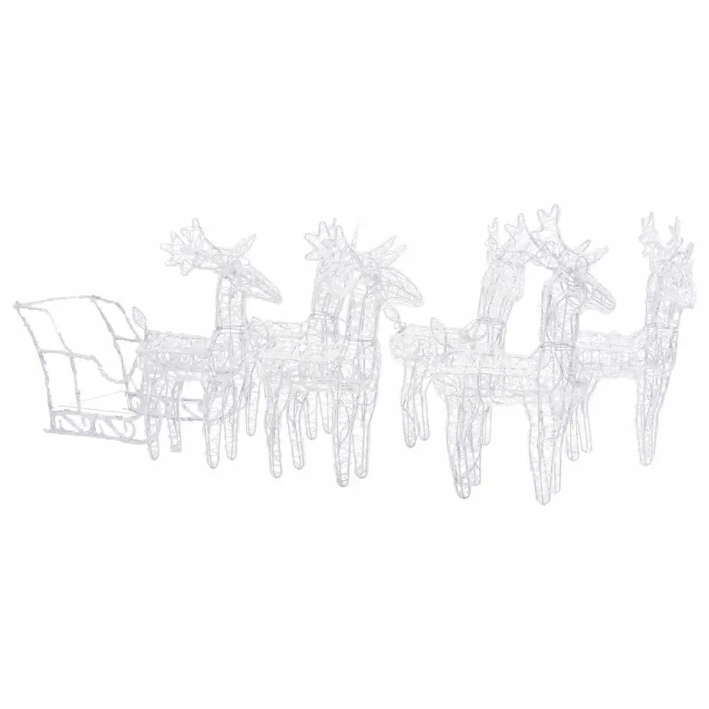 Christmas Lights Decoration Cold White 320 LEDs Outdoor Reindeer and Sleigh