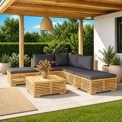 Compact and Comfortable 6 Piece Garden Lounge Set