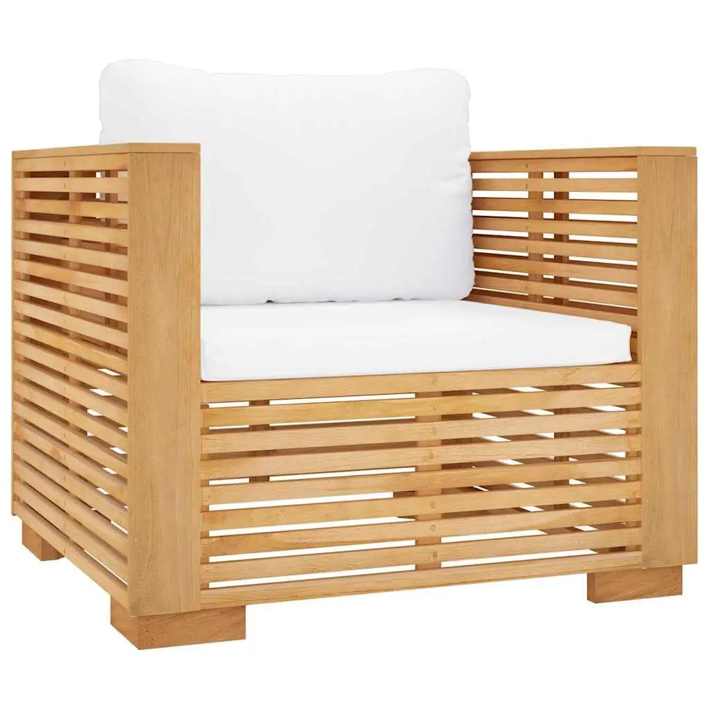 Garden Lounge Set Brown 7 Piece Solid Wood with Cushions