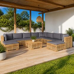 Compact 11-Piece Outdoor Lounge Set with Quality Materials