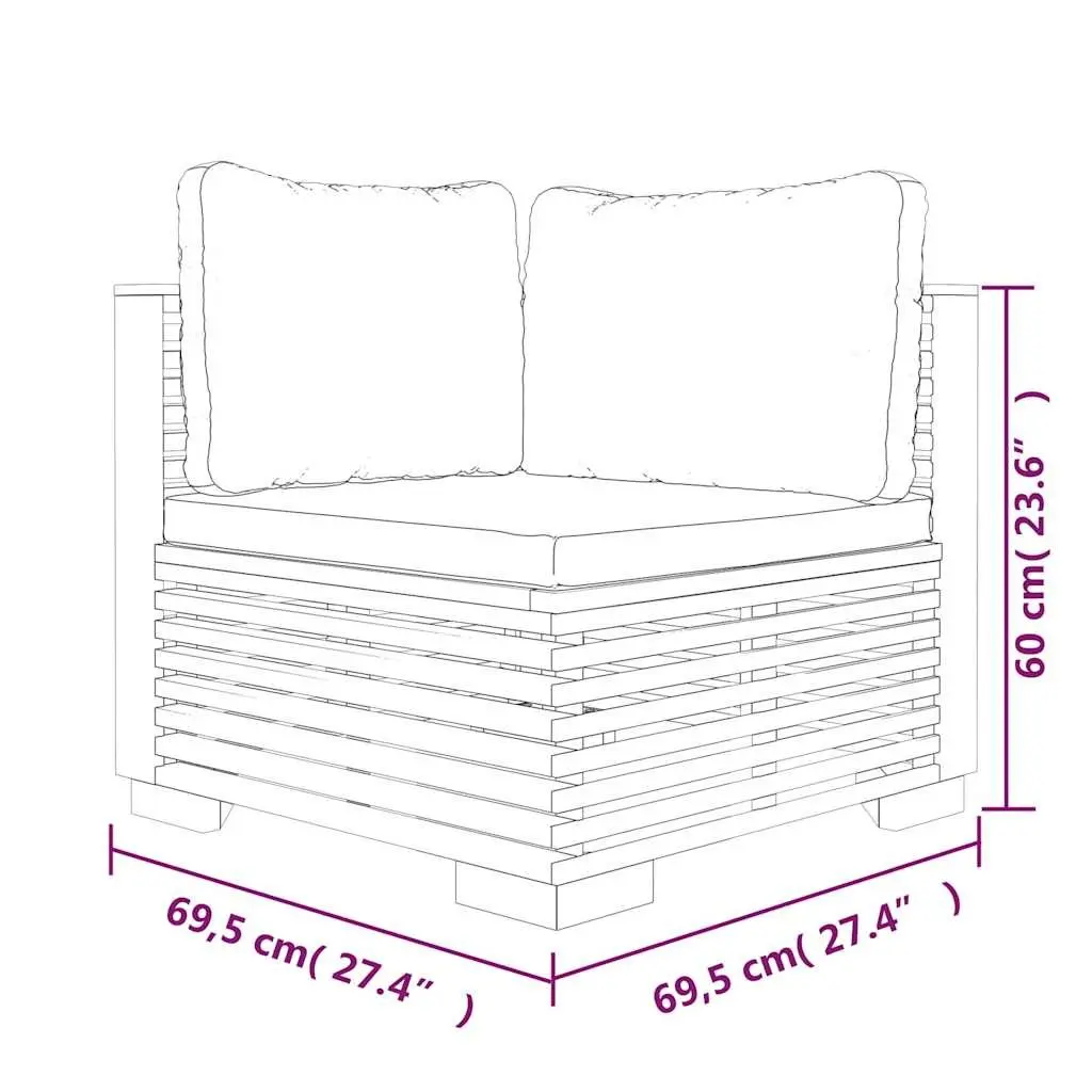 Garden Lounge Set 11 Piece Outdoor Furniture Teak Wood with Cushions Brown