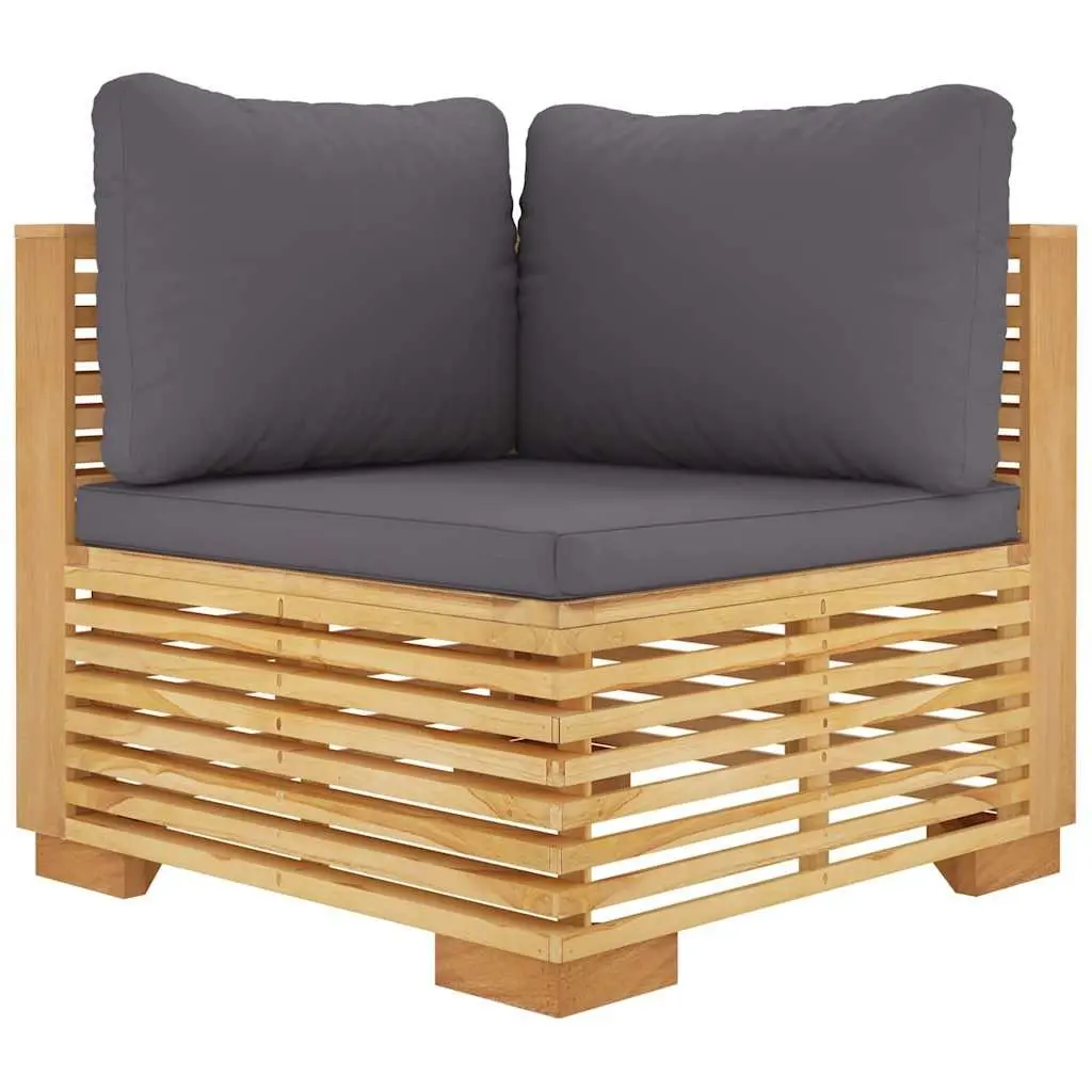 Garden Lounge Set 7 Piece Outdoor Furniture with Cushions Teak Wood Seating