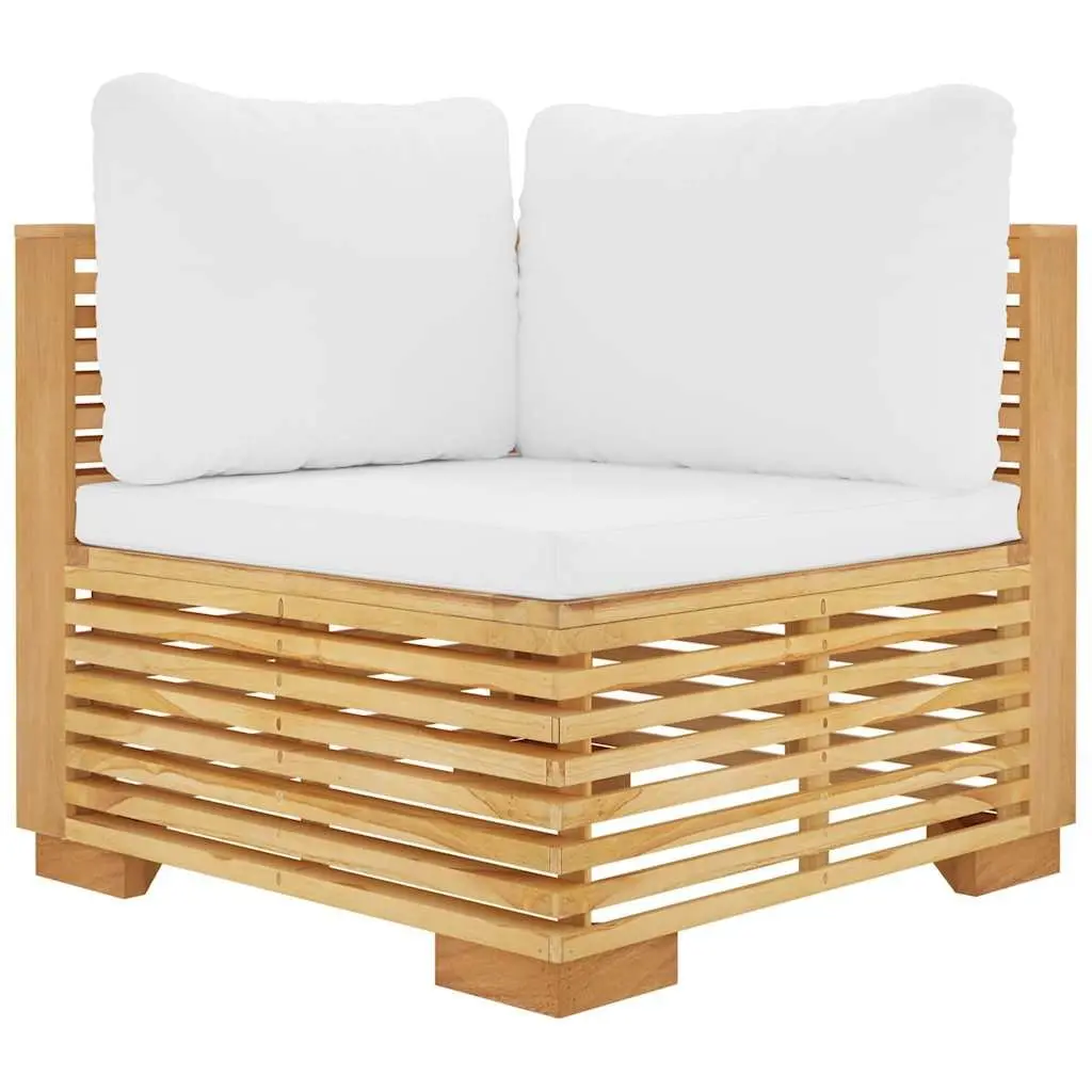 Garden Lounge Set Brown 6 Piece Solid Teak Wood with Cushions
