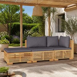 3 Piece Teak Garden Lounge Set – Stylish and Durable