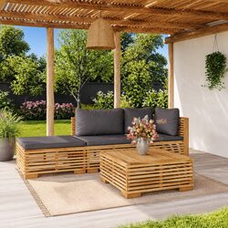 Compact and Stylish 4 Piece Garden Lounge Set