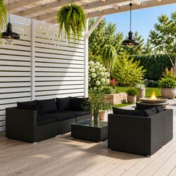 Compact and Stylish 6 Piece Garden Lounge Set
