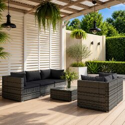 6 Piece Modular Garden Lounge Set - Compact and Stylish