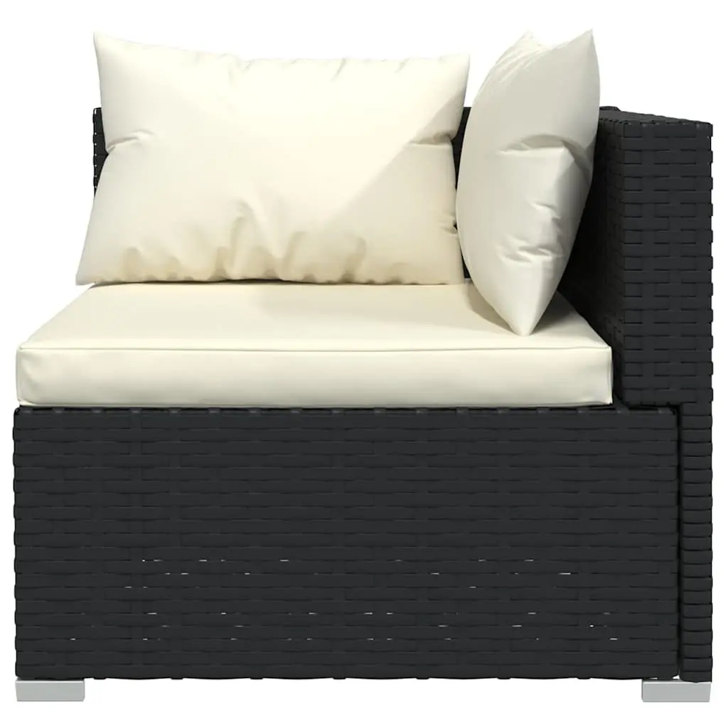 Garden Lounge Set 8 Piece Modular Outdoor Furniture Poly Rattan Black with