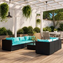 Compact and Durable Black Rattan Lounge Set