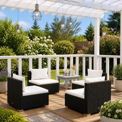 Compact and Stylish 4 Piece Modular Garden Lounge Set