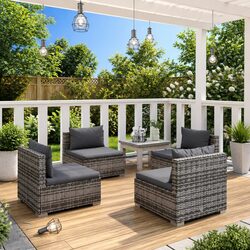 Compact 4 Piece Garden Lounge Set with Modern Style
