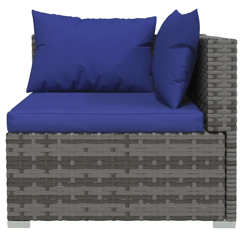 Garden Lounge Set 9 Piece Outdoor Furniture Poly Rattan Grey Modular with