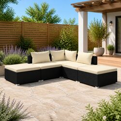 5 Piece Outdoor Lounge Set: Stylish, Sturdy, and Comfortable