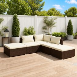 Concise 5 Piece Garden Lounge Set for Relaxation
