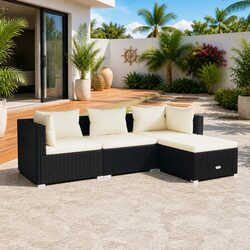 Compact 4-Piece Outdoor Lounge Set with Comfort