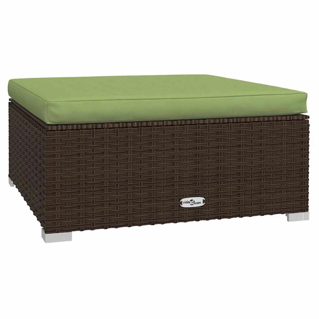 5 Piece Garden Lounge Set Brown PE Rattan Outdoor Patio Furniture Modular Sofa