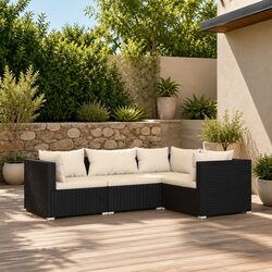 Compact and Sturdy 4-Piece Garden Lounge Set