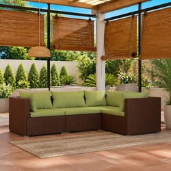 Compact and Stylish 4 Piece Lounge Set for Outdoor Enjoyment
